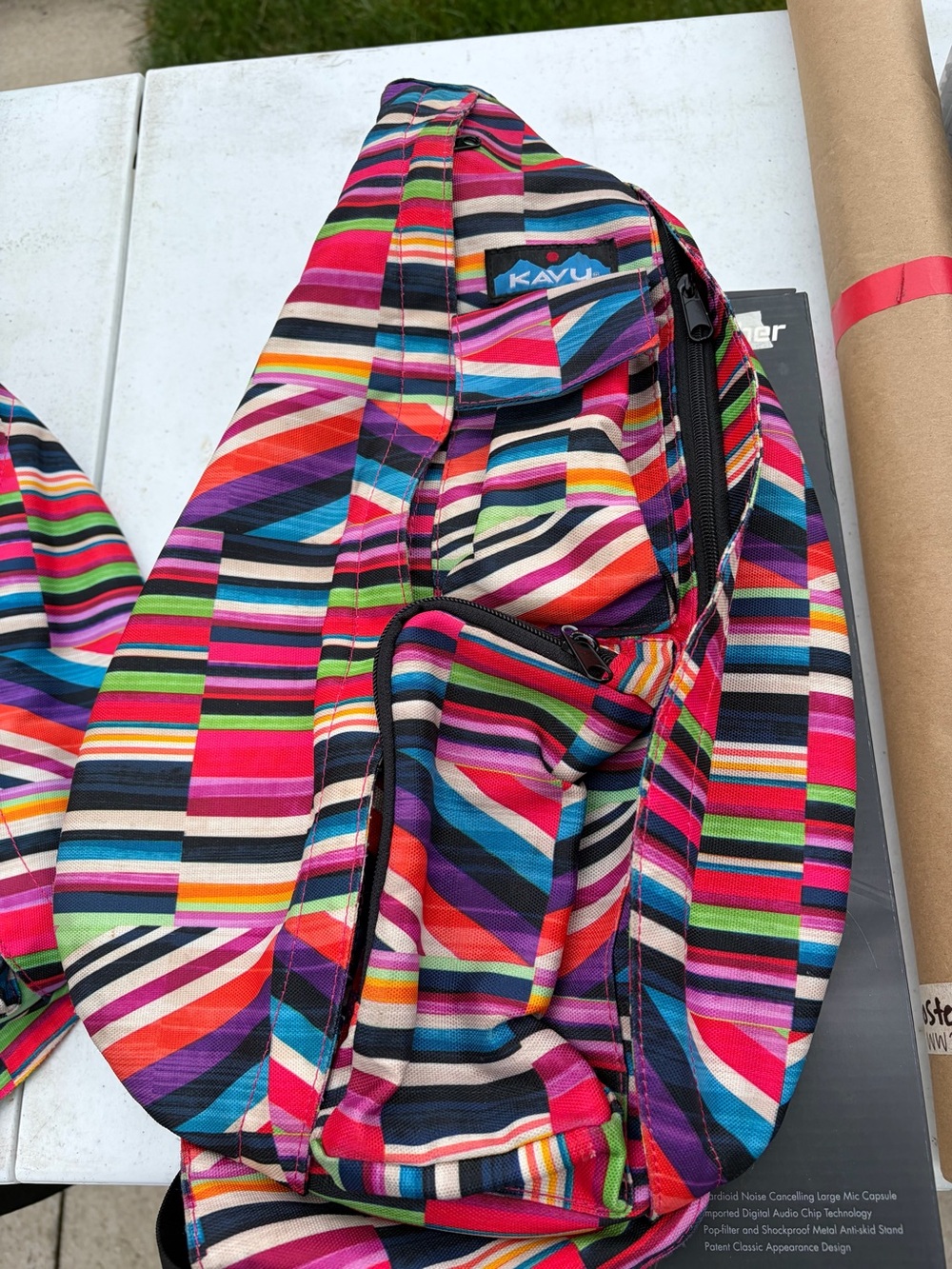 Kavu Bright Multicolor Striped Sling Bag